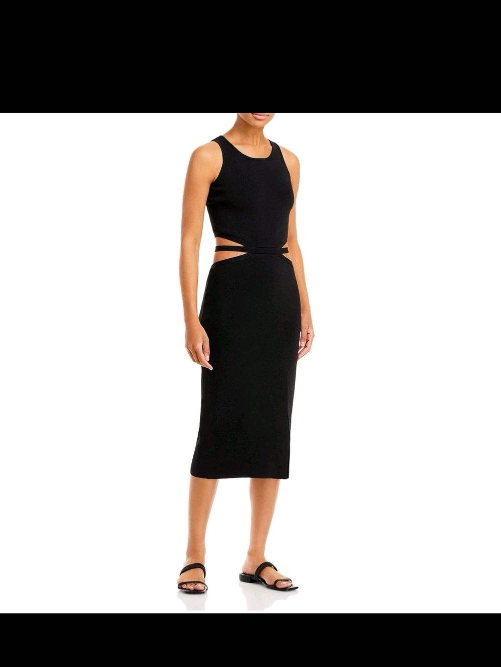 Lucy Paris XL Black Midi Cutout Dress
